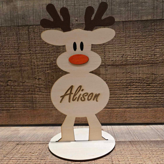 Personalised Hand-Painted Reindeer Place Holders